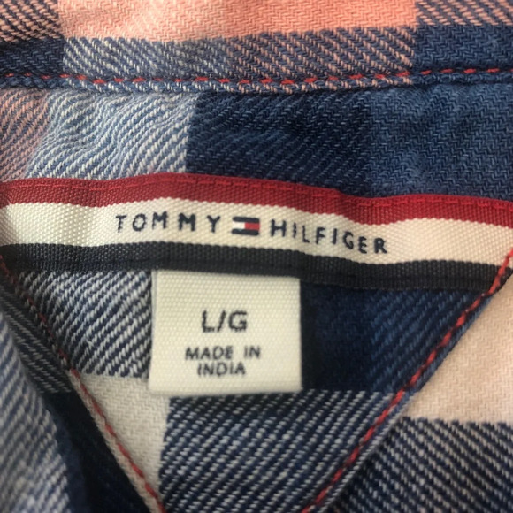 Tommy Hilfiger Pearl Snap Roll Tab Flannel Shirt Large - Picture 3 of 8